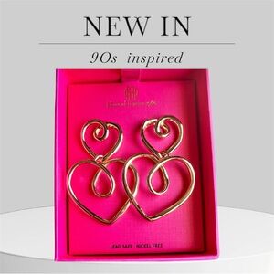 House of Harlow 1960 Gold Swirl Heart Earrings